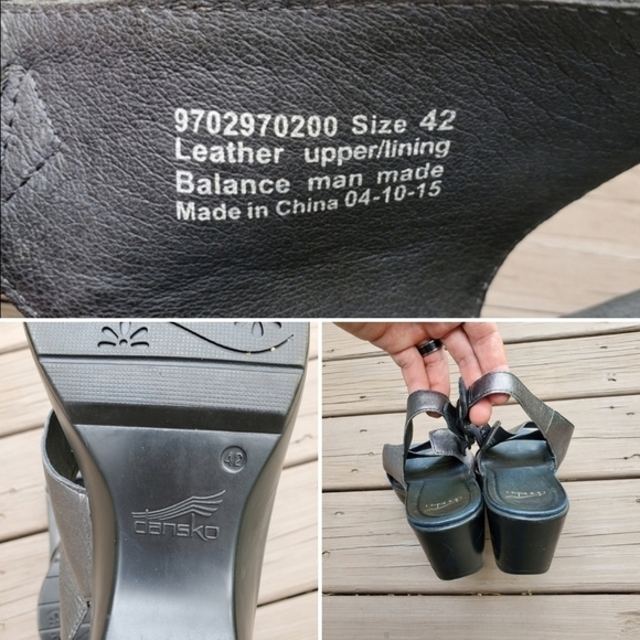 Dansko Jacinda Metallic Pewter Silver Criss Cross Strappy Slingback Sandals 42 - Picture 8 of 9